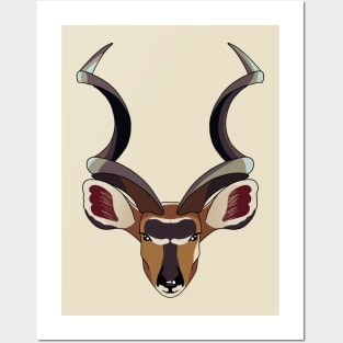 African Kudu - Cartoon Style Posters and Art